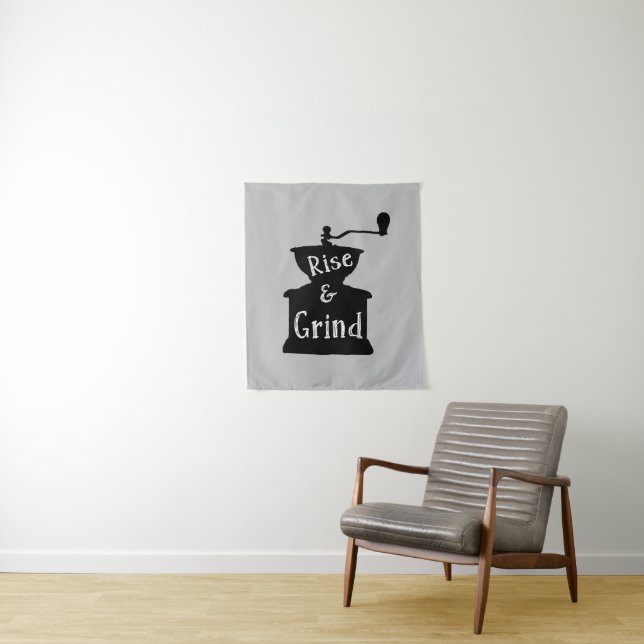 Rise and Grind Coffee Tapestry (In Situ)