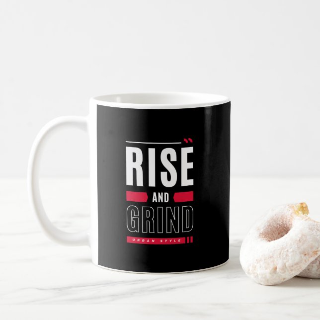 Rise and Grind Inspiration Coffee Mug (With Donut)