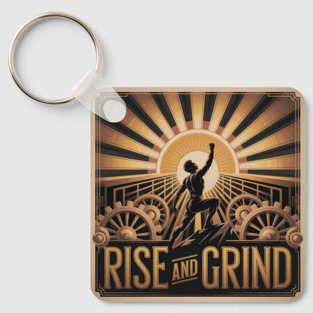 Rise And Grind Key Ring (Front)
