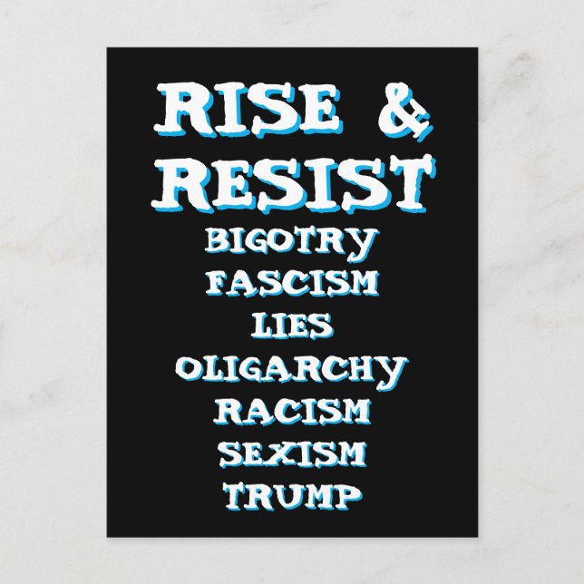 Rise and Resist | Anti Donald Trump Postcard (Front)