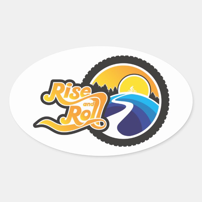 rise and roll cycle oval sticker (Front)