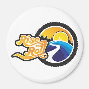 rise and roll cyclist magnet