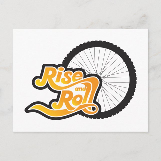 rise and roll cyclist postcard (Front)