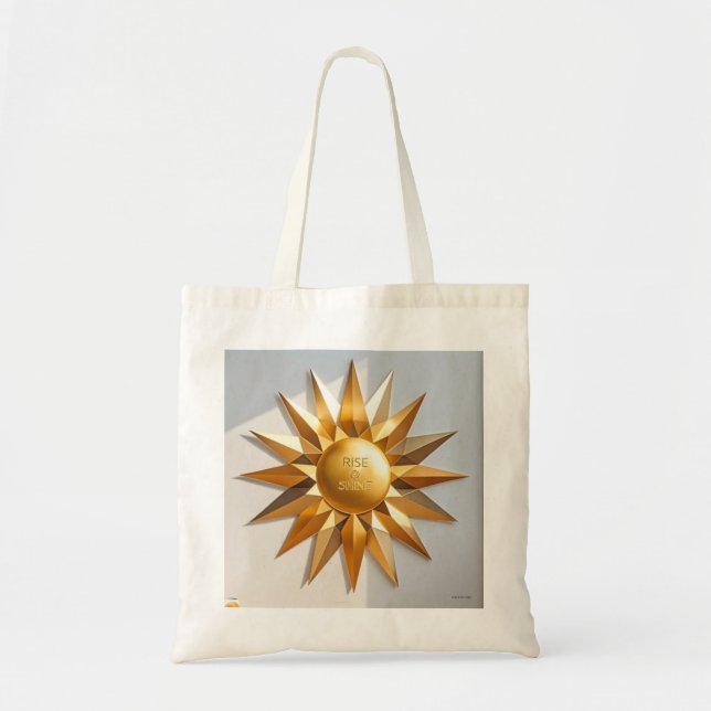 Rise and shine gold star tote bag (Front)