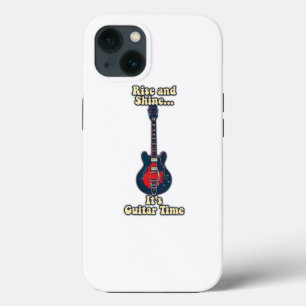 Rise and shine. it's guitar time. motivational iPhone 13 case