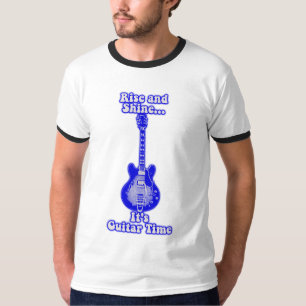 Rise and shine. it's guitar time.retro blue guitar T-Shirt