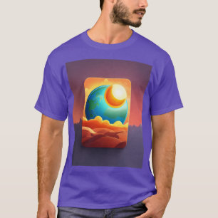 Rise and Shine: Men's T-Shirt with Sunrise Cartoon