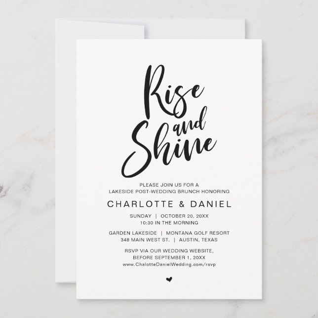 Rise and Shine, Post Wedding Brunch Celebration Invitation (Front)