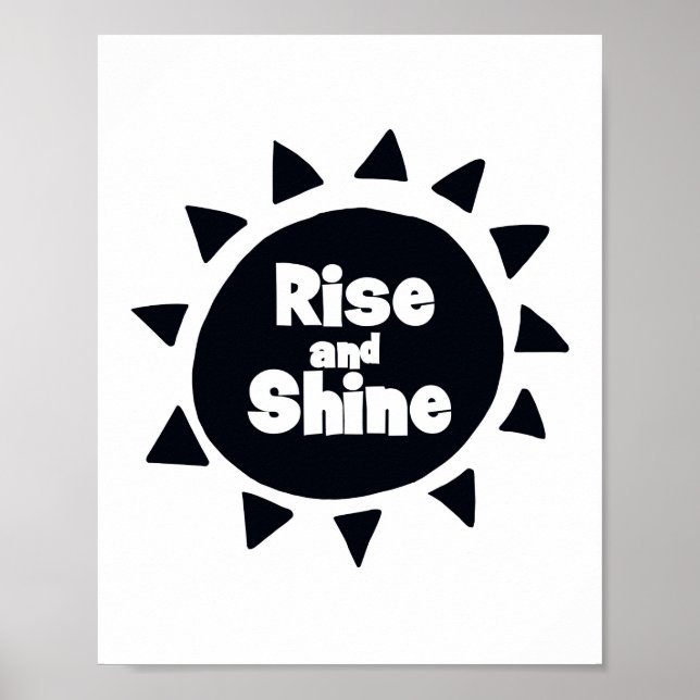 Rise and Shine Scandi bedroom nursery Poster (Front)