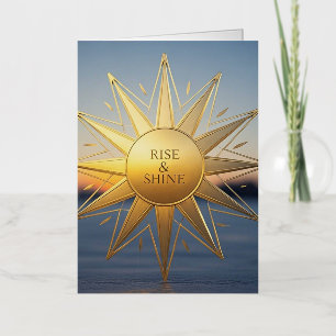 Rise and shine sleek geometric gold star  foil greeting card