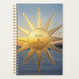 Rise and shine sleek geometric gold star  planner