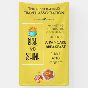 Rise and Shine Typography - Sun Cloud and Pancakes Banner