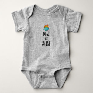 Rise and Shine Typography With Sun and Cloud Baby Bodysuit