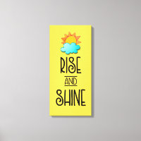 Rise and Shine Typography With Sun and Cloud