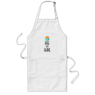 Rise and Shine Typography With Sun and Cloud Long Apron