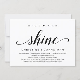 Rise and Shine, Wedding Elopement Invitation
