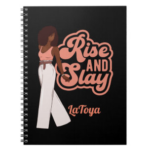 Rise and Slay Personalised Melanin Woman Notebook