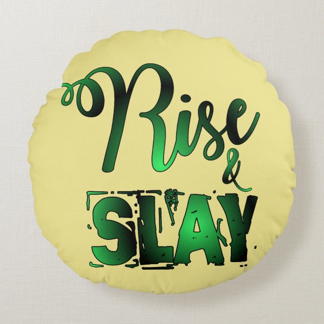 Rise And Slay Round Cushion (Front)