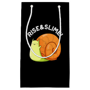 Rise And Slime Funny Snail Pun Dark BG Small Gift Bag