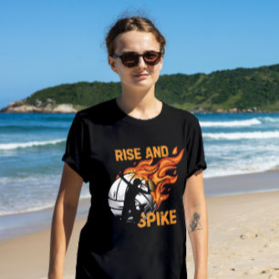 Rise and Spike Funny Volleyball T-Shirt Tri-Blend Shirt