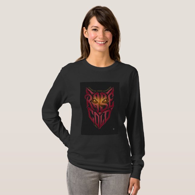 Rise Bold Wolf Typography Long Sleeve T-Shirt (Front Full)