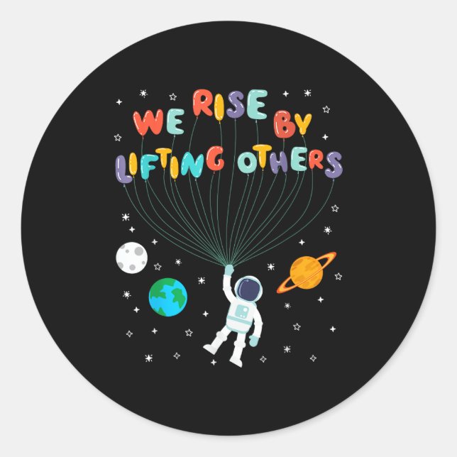 Rise Children Apparel Uni-kids Black Small We Rise Classic Round Sticker (Front)