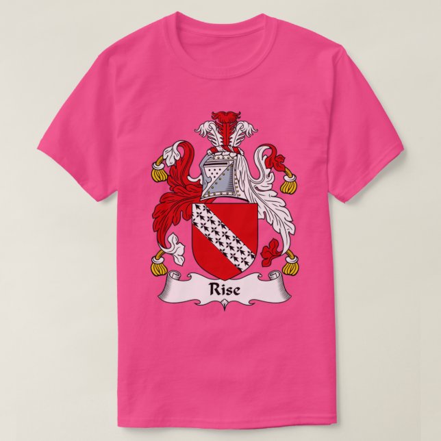 Rise Coat of Arms Family Crest  T-Shirt (Design Front)