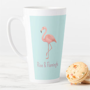 Rise & Flamingle Pink Flamingo – Light Blue Latte Mug