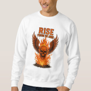 Rise From The Ashes – Flaming Skull with Fiery Sweatshirt