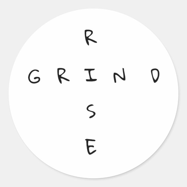 RISE GRIND CLASSIC ROUND STICKER (Front)