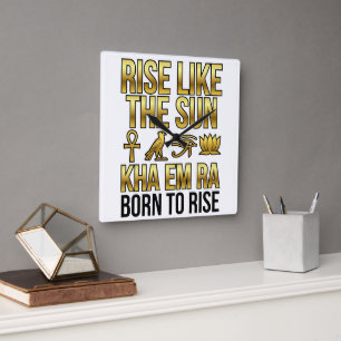 RISE LIKE THE SUN PNG Main Character Energy Tha Square Wall Clock