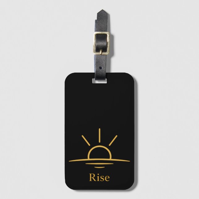 Rise — Minimalist Sunrise Luggage Tag (Front Vertical)