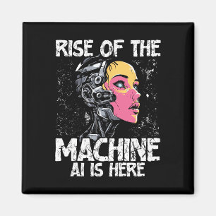 Rise Of Ai Futuristic Human Robot Hybrid Design Magnet