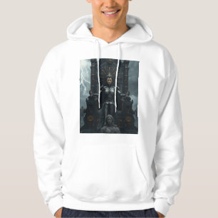  Rise of the AI Empress: Sci Fi Cyberpunk Art Hoodie
