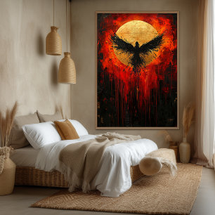 Rise of the Phoenix Contemporary Expressionist Art Canvas Print