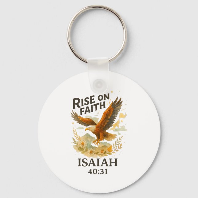 Rise On Faith Isaiah 40_31 Eagle Christian Waterco Key Ring (Front)