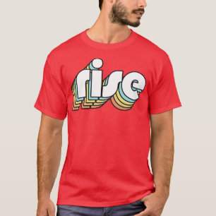 Rise Retro Rainbow Typography Faded Style T-Shirt