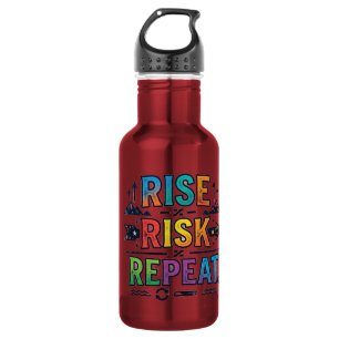 Rise, Risk, Repeat – Motivational Typography T-Shi 532 Ml Water Bottle
