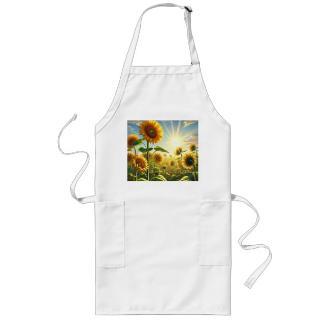 Rise Shine Bloom – Sunflowers Long Apron (Front)