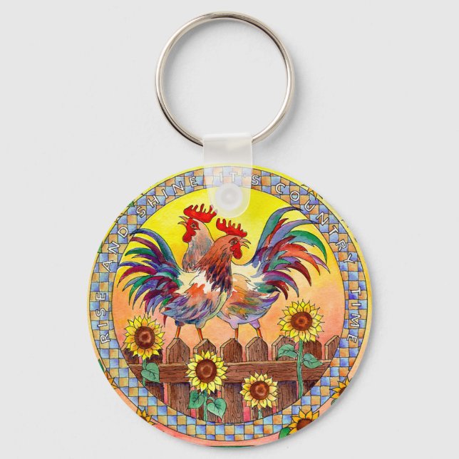 RISE & SHINE by SHARON SHARPE Key Ring (Front)