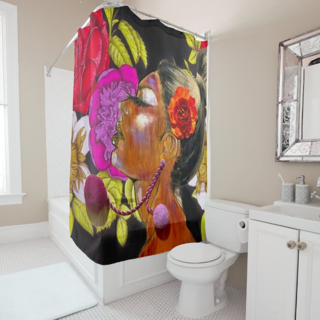 RISE & Shine Floral Shower Curtain (In Situ)