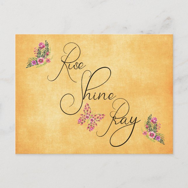 Rise, Shine, Pray Postcard (Front)
