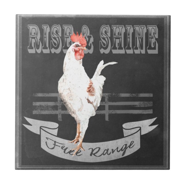 Rise & Shine Rooster Tile (Front)