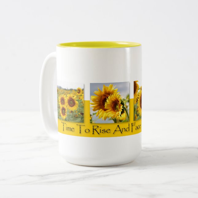 Rise & Shine Sunflower Coffee Tea Mug (Front Left)