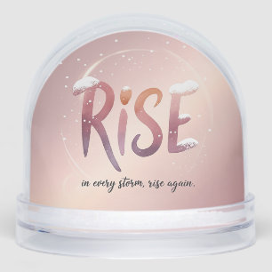Rise Simple Modern Script 2 Photo Snow Globe – Cus