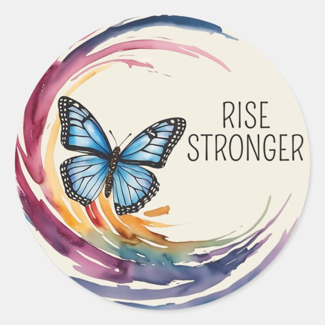 Rise Stronger Themed Classic Round Sticker (Front)