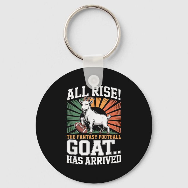 Rise The Fantasy Football Goat Has Arrived Footbal Key Ring (Front)
