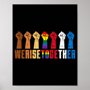 Rise Together LGBT Gay Pride Fist Black Lives BLM Poster
