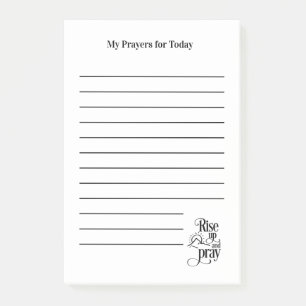 Rise Up and Pray White Prayer List Lined Post-it Notes