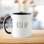 Rise up Motivational Hamilton Chic Handwritten Mug<br><div class="desc">RISE UP - exactly what you need in the morning - a motivational reminder to fight for the better things in life! Modern,  trendy handwritten typography design in black and white. Great gift for the Hamilton lover in your life!</div>